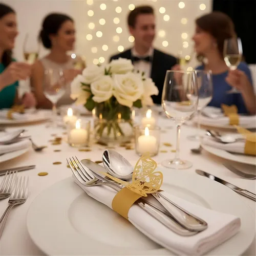 Miniatura 2 de 100 servilleteros, servilleteros de papel de mariposa 3D para lugares, recepciones de boda, cenas o fiestas de vacaciones, reuniones familiares
