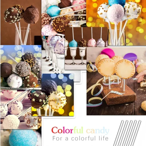 Miniatura 3 de Zopeal 200 palitos de piruleta acrílicos transparentes para decoración de tartas, dulces, cupcakes, palitos para boda, chocolate, galletas, postres
