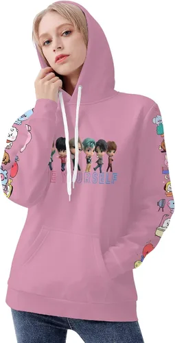 Miniatura 8 de COWRC Sudaderas con capucha para mujer con estampado 3D de manga larga con cordón ligero