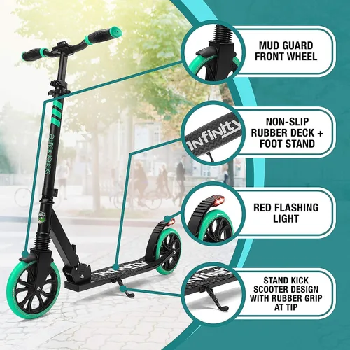 Miniatura 4 de SereneLife Patinete de dos ruedas para adolescentes, patinete de deslizamiento suave para adultos con altura ajustable para mayores de 8 años