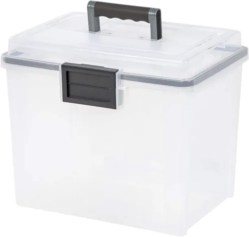 Miniatura 4 de IRIS - Caja de archivos hermética portátil tamaño carta, paquete de 4, transparente