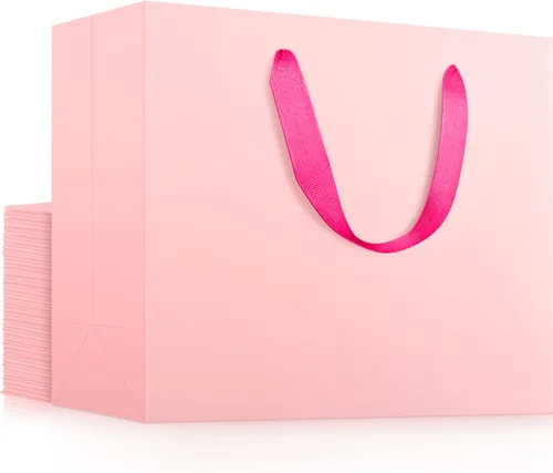 Miniatura 29 de EUSOAR Bolsas de regalo grandes negras, paquete de 12 bolsas de papel de compras de 16 x 6 x 12 pulgadas con asas, bolsa de mercancía de papel kraft