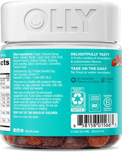 Miniatura 8 de OLLY - Gomita multivitamínica para adolescentes, apoyo para la piel saludable y el sistema inmunológico, 15 vitaminas esenciales, biotina, zinc