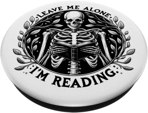 Miniatura 2 de Leave Me Alone I'm Reading - Libro de lectura de esqueleto Bookish PopSockets estándar PopGrip