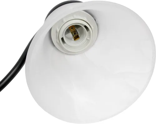 Miniatura 9 de Simple Designs VT1023-BLK 19.25 pulgadas clásicas 3 luces de metal y mármol esmerilado blanco con forma de campana de vidrio con forma de campana