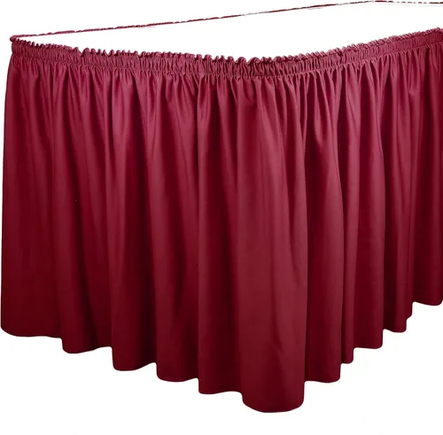 Miniatura 18 de TableLinensforLess Faldón de mesa de poliéster, altura de mesa (13 pies, plisado, bosque)