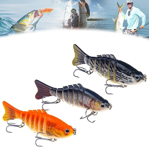 hoehew Señuelo de pesca robótico, cebo de natación biónico 3D para agua dulce y agua salada, equipo de pesca atrae señuelos de pesca, lubina para