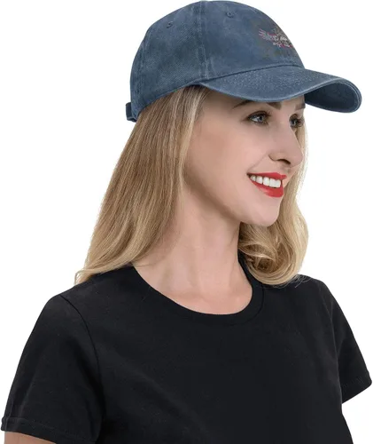 Miniatura 3 de Cowboy Hat Trendy Hats for Man and Women Djustable Four Season Outdoor Baseball Cap of Hell Skull with Angel Navy Blue