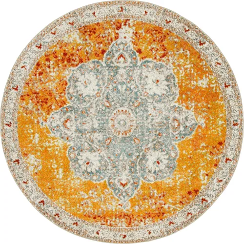 Miniatura 13 de Unique Loom - Alfombra estilo tradicional de Rosso Collection, Polipropileno, Anaranjado/Azul