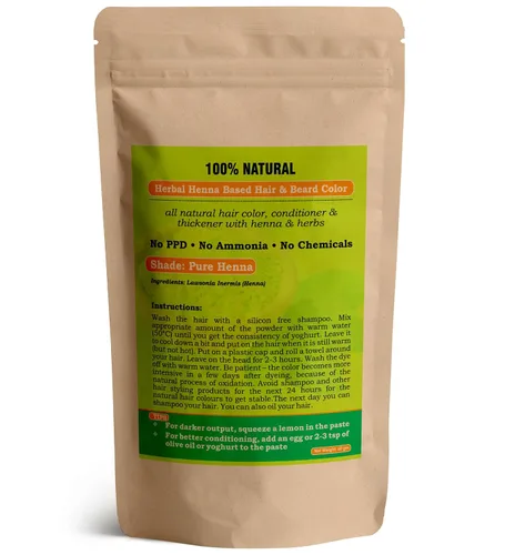 Natural PURE Henna - Coloración para el cabello, 100 % puro, sin químicos, acondicionador | Triple tamizado | Henna herbaria para el cuidado y
