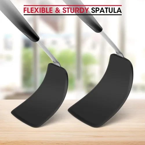 Miniatura 5 de Unicook Espátula de silicona flexible, 2 unidades, espátula resistente al calor de 600 °F para utensilios de cocina antiadherentes, utensilios