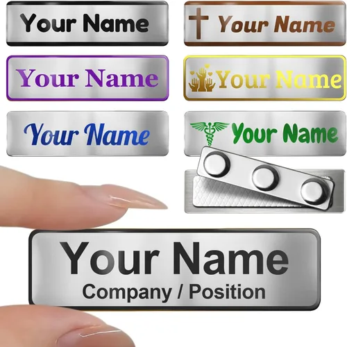 Miniatura 12 de Placa de identificación personalizada grabada con parte trasera adhesiva, placa conmemorativa personalizada de acero inoxidable, placa de nombre
