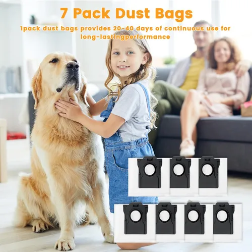 Miniatura 6 de 7 Pack Dust Bags Compatible with Dreame L10s Ultra, L10s Pro Ultra Heat, D10 Plus Gen 2 Robot Vacuum - 3.2L Large Capacity Activated Carbon Dust