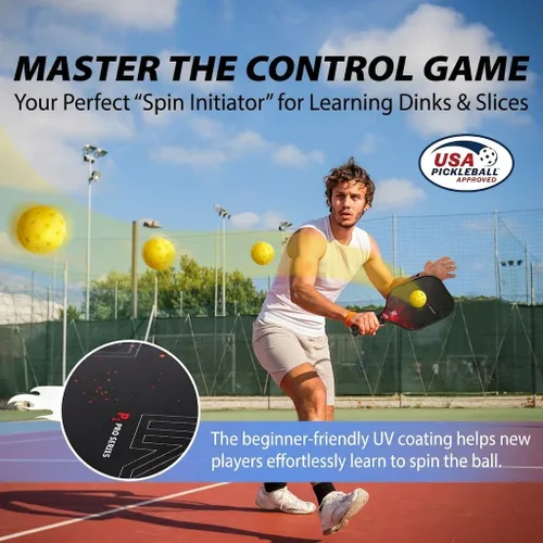 Miniatura 5 de T-300 - Juego de 4 o 2 palas de pickleball de fibra de carbono, aprobadas por USAPA, textura de giro, control y potencia equilibrados, kit de inicio
