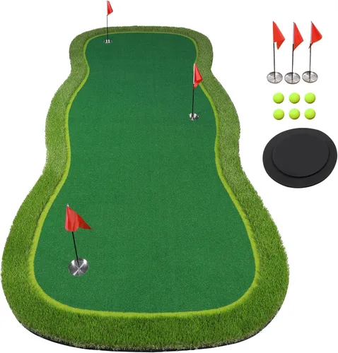 Miniatura 11 de Golf Putting Verde/Mat-Golf Training Mat - Alfombrilla profesional de práctica de golf - Putter largo desafiante verde para interiores y exteriores