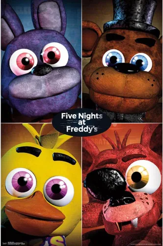 Miniatura 16 de Trends International Five Nights at Freddy's - Póster de pared cuádruple, 14.725 x 22.375 pulgadas, versión con marco de madera tipo granero