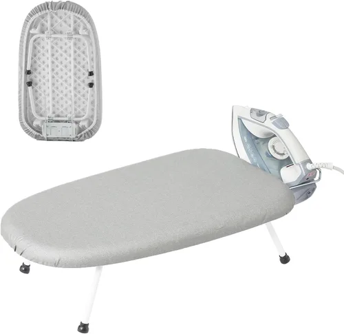 Miniatura 8 de Mini tabla de planchar de mesa, tabla de planchar compacta y plegable, tubo de acero grueso con cubiertas resistentes al calor, soporte de hierro