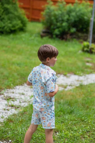 Miniatura 5 de Bluey Camisa y pantalones cortos hawaianos familiares con botones y muffin de bingo
