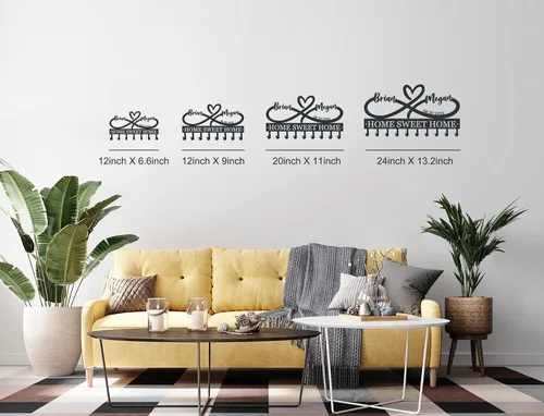 Miniatura 6 de Ganchos para llaves de corazón infinito de metal personalizados, estante para llaves con nombre personalizado, soporte para llaves de montaje