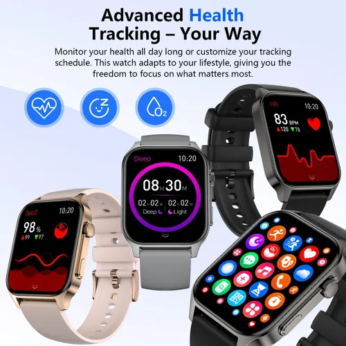 Miniatura 4 de FSTRF Reloj inteligente para hombres y mujeres, pantalla grande de 1.96 pulgadas, legible a la luz del sol, batería de 7 días y carga rápida de 15