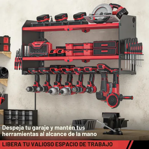Miniatura 3 de YYR Organizador de herramientas eléctricas con estación de carga, soporte de pared, taladro inalámbrico y soporte de batería para organización
