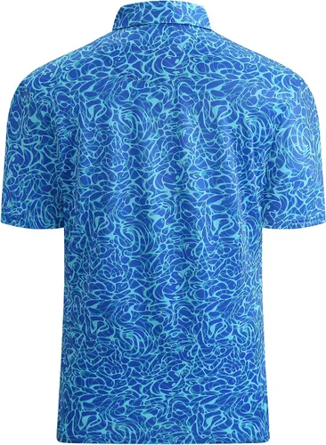Miniatura 2 de Esabel.C Camisas de golf para hombre, ajuste seco, manga corta, estampado de manga corta, absorbe la humedad
