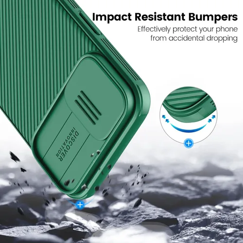 Miniatura 6 de Nillkin Funda para iPhone 16 con cubierta deslizante para cámara, [protección mejorada de lente de cámara] Funda protectora delgada a prueba