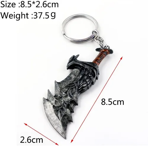 Miniatura 2 de SONGCHANGJEWELRY Game GOW Ragnarok - Llaveros de metal Kratos Blades of Chaos Cosplay – Regalos de Navidad para hombres adolescentes fanáticos