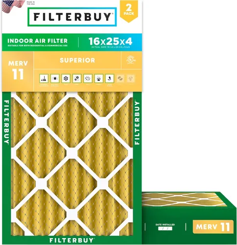 Miniatura 35 de Filterbuy Filtro de aire MERV 11 de 8 x 14 x 1 pulgadas para defensa de mascotas y alergias (paquete de 2), filtros electrostáticos plisados