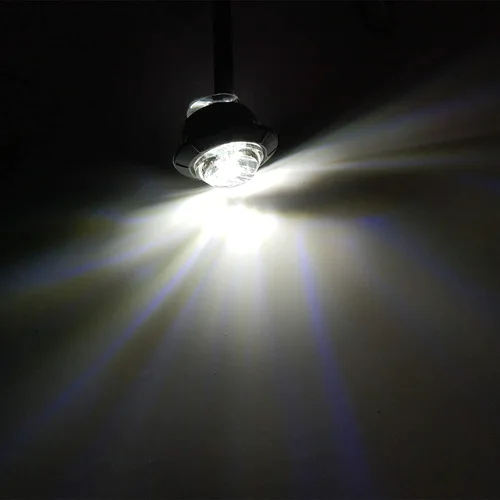 Miniatura 3 de FXC - 10 luces LED redondas de 3/4" - frontales y traseras, luz intermitente lateral, intermitentes para camión, coche, autobús, remolque, Blanco