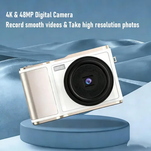 Miniatura 2 de Yunseity Cámara digital 4K 48MP Vlogging Cámara de video 4K con pantalla abatible de 3 pulgadas 180 y zoom de 18X para fotografía, viajes, selfies