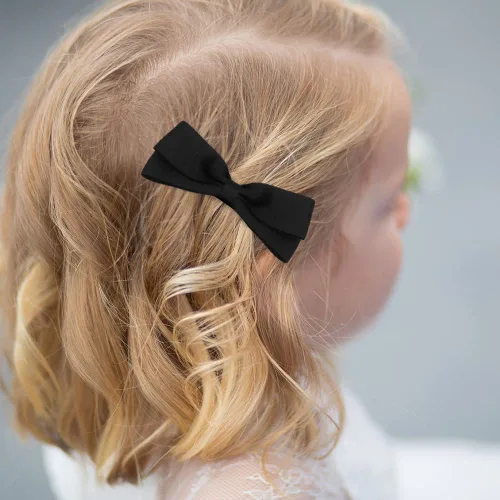 Miniatura 7 de 5 pinzas para el cabello con lazos negros para mujeres, pasadores de pelo con lazo de cinta, horquilla francesa de lazo grande, pinzas de metal