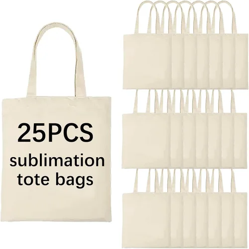 Miniatura 8 de OKBA Bolsas de mano de sublimación, bolsas de poliéster para sublimación, personalizaciones de bricolaje bolsas de lona en blanco de 12.2 x 14.2