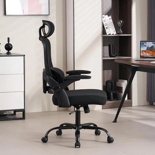 Miniatura 5 de Silla de oficina ergonómica, silla de escritorio para computadora con malla de respaldo alto y soporte lumbar ajustable, sillas giratorias