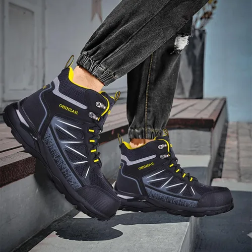Miniatura 3 de Women's Steel Toe Work Boots, Multifunctional Protective Footwear, Slip Resistant, Puncture Resistant, Shock Absorbing, Reflective Stripe, Durable