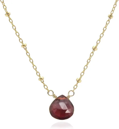 Miniatura 15 de Collar con colgante de piedra natal con piedra preciosa genuina, relleno de oro de 14 quilates, 18 pulgadas