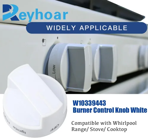 Miniatura 2 de W10339443 Perilla de Estufa de Gas Blanca, Pieza de Repuesto de Perilla del Quemador de Superficie Compatible con Estufa/Cocina/Horno Whirlpool