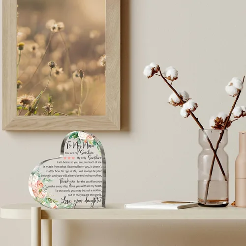 Miniatura 5 de Jetec Regalos para mamá Navidad Acrílico Mujeres Madres Regalos de Cumpleaños Placa de Señal Regalos de Hija Hijo Agradecido Cumpleaños Navidad San
