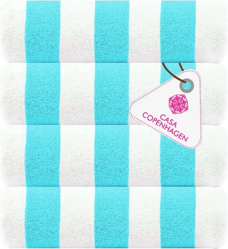 Miniatura 83 de CASA COPENHAGEN Juego de 6 toallas de palomitas de maíz, color azul polvoriento, 21.16 oz/m², 2 toallas de baño, 2 toallas de mano y 2 toallas