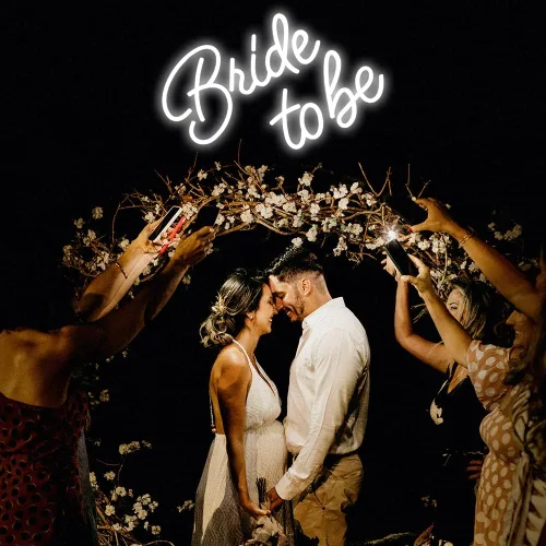 Miniatura 2 de Letrero de pared LED con texto en inglés "Bride to be Letras" para Navidad, despedida de soltera, regalos de compromiso, letrero de neón