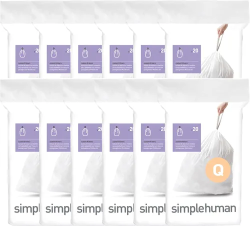 Miniatura 38 de simplehuman Forro para bote de basura de ajuste personalizado, 45 litros/12 galones, 20 unidades (paquete de 2)
