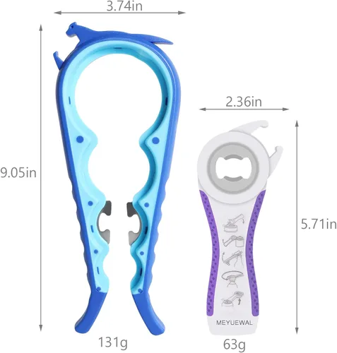 Miniatura 4 de Abrelatas más reciente para manos débiles, kit de abridor de botellas multifunción 6 en 1 con mango de silicona fácil de usar para niños, ancianos