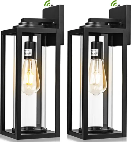 Miniatura 11 de FILIYANO Luces de Pared Grandes para Exteriores de 16 Pulgadas - Paquete de 2 Luminarias Exteriores Modernas Negras con Pantalla de Vidrio