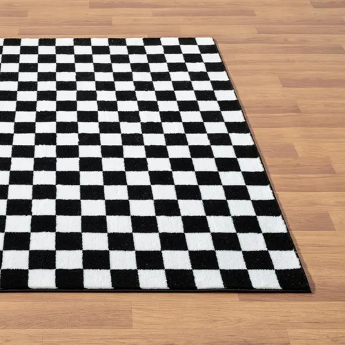Miniatura 6 de LUXE WEAVERS Alfombra geométrica a cuadros en blanco y negro 5x7