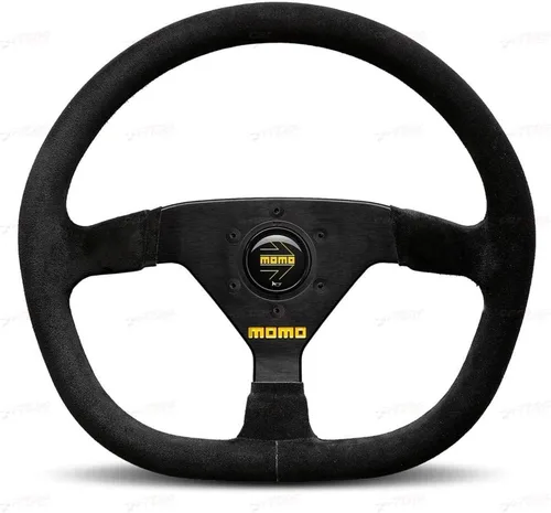 Miniatura 2 de MOMO Motorsport MOD. 30 con botones, volante de carreras de ante negro, radios negros, anodizados y cepillados, 320 mm - R1960/32SHB