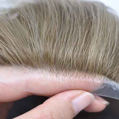 Miniatura 3 de Toupee - Sistema de reemplazo de cabello para hombres, piel ultrafina, transparente, 0.001 in, poliéster superfino, unidad de cabello de hombre, 8 x