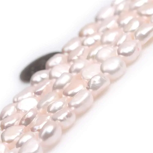 Miniatura 10 de Perlas cultivadas de agua dulce para hacer joyas, piedras preciosas naturales, semipreciosas, 8-9x10-0.433 in, blanco olivarío, 15" JOE FOREMAN