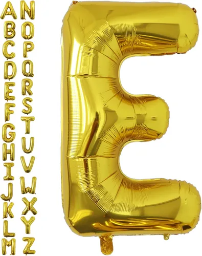 Miniatura 20 de VHUWE Globo dorado de 40 pulgadas con letra B, globos de helio de aluminio del alfabeto de Mylar de gran tamaño para fiesta de cumpleaños
