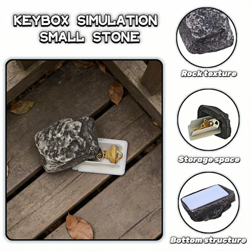 Miniatura 3 de Hide-a-Spare-Key - Roca falsa, impermeable, para exteriores, con bandeja extraíble, almacenamiento de llaves de repuesto oculto realista para llaves