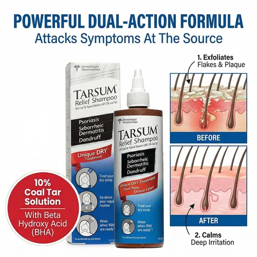 Miniatura 3 de Tarsum Champú para psoriasis extra fuerte, champú y acondicionador de alquitrán de carbón para psoriasis del cuero cabelludo, dermatitis seborreica